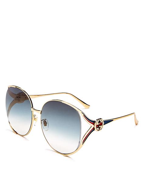 gucci 63mm oversized oval sunglasses|gucci oversized round sunglasses.